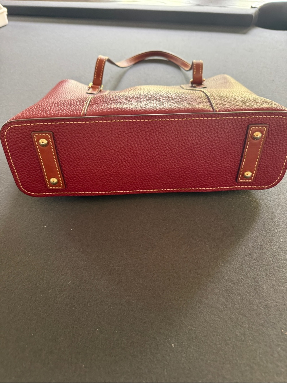 Dooney & Bourke Red Pebble Leather Shoulder Bag - Picture 4 of 4